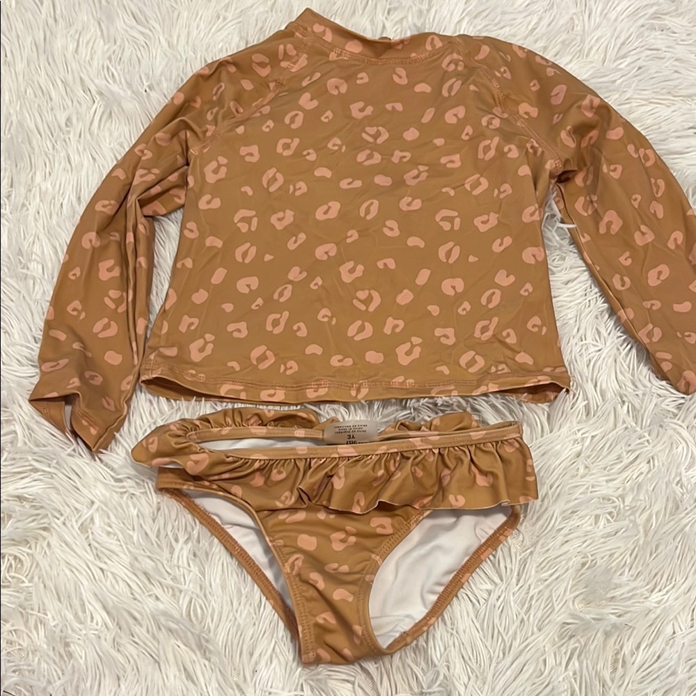 Girls Leopard Print Swim Set
